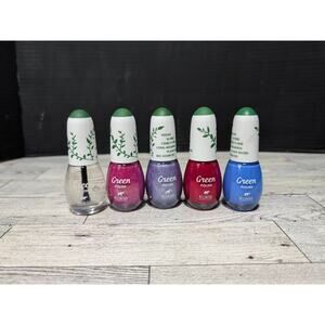 Kokie Cosmetics Green Nail Polish Plant Based 4 Colors And 1 Clear Coat